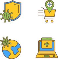 virus proteccion y en línea salud icono vector