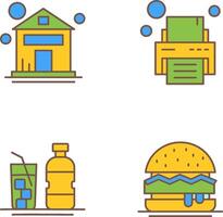 House and Printer Icon vector