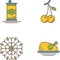 Beer Can and Cherries Icon vector