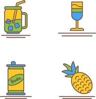 Iced Tea and Rainbow Drink Icon vector