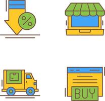 Discount and Online Shopping Icon vector