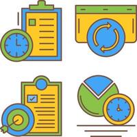 Time Management and Refresh Icon vector