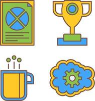 Pie Chart and Trophy Icon vector