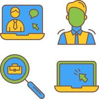 Online Job and Manager Icon vector