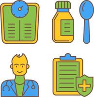 Weight Scale and Syrup Icon vector