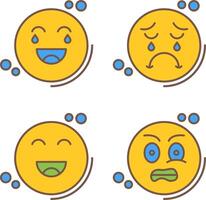 Loughing and Unhappy Icon vector