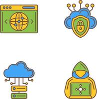 Cloud Security and Website Icon vector
