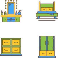 vendaje mesa y cama icono vector