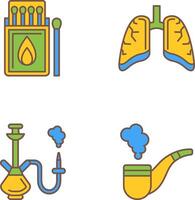 Match Box and Lungs Icon vector