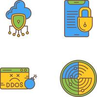 Data Protection and Smart Phone Icon vector