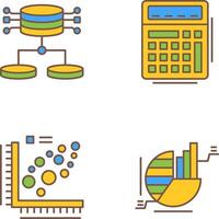 estructurado datos y calculadora icono vector