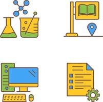 Sign Board and Chemistry Icon vector