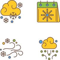 Nevado y calandrar icono vector