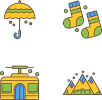 Umbrella and Winter Socks Icon vector