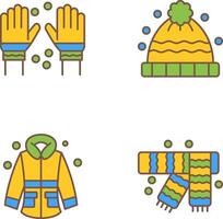 Winter Gloves and Winter Hat Icon vector