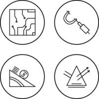 Electrical circuit and Micrometer Icon vector