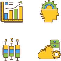 Growth Chart and Machine Learning Icon vector