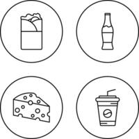 brocheta y soda icono vector