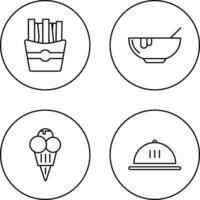 Soup and Fries Icon vector