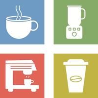 Hot Coffee and Coffee Blender Icon vector