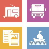 Bus and trailer Icon vector