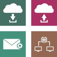 download from cloud upload to cloud Icon vector