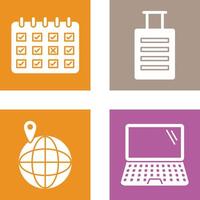 marked calendar and luggage Icon vector