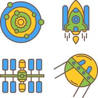 solar sistemas y espacio lanzadera icono vector