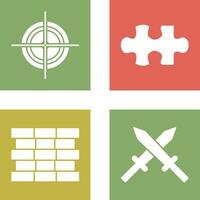 Target and Puzzle Piece Icon vector