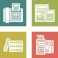 fax y calculador icono vector