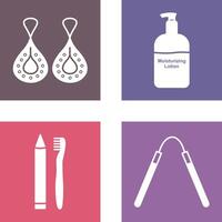 Earring and Lotion Icon vector