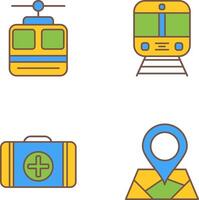 Cable car and Train Icon vector