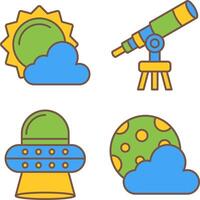 sun and telescope Icon vector