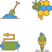 Digging and Honeycomb Icon vector