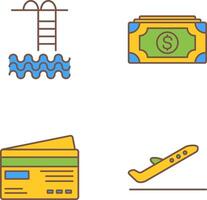 Swiming pool and Money Icon vector