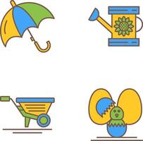 Umbrella and Watering Icon vector