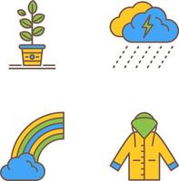 Planting and Rainy Day Icon vector