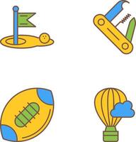 Golf and Swiss Army Knife Icon vector