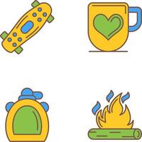 Skateboard and Mug Icon vector