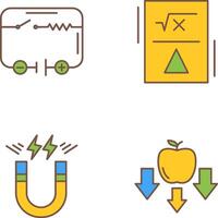 eléctrico circuito y fórmula icono vector