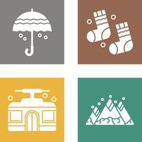 Umbrella and Winter Socks Icon vector