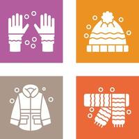 invierno guantes y invierno sombrero icono vector