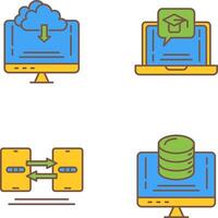 Download and E Learning Icon vector