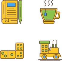 Tea and Diary Icon vector