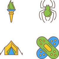 Torch and Spider Icon vector