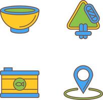 Bowling and Carabiner Icon vector
