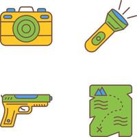 Camera and Flash Light Icon vector