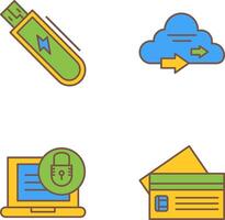 Usb and Cloud Icon vector