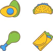 huevo y tacos icono vector