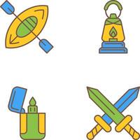 Kayak and Lamp Icon vector